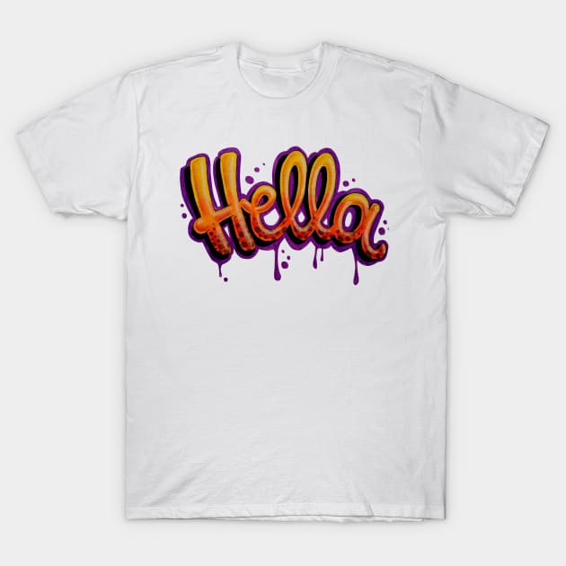 Hella (Black) T-Shirt by andie_the_artist